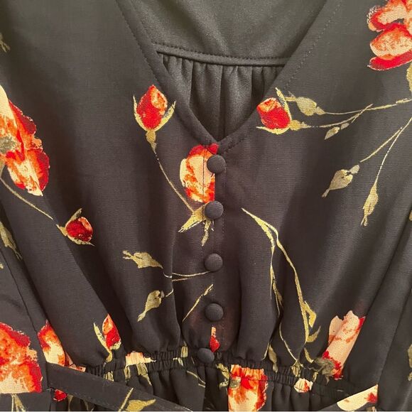 Isabel Maternity By Ingrid & Isabel Empire Floral Blouse Tie Back Top Size Small - Picture 8 of 11